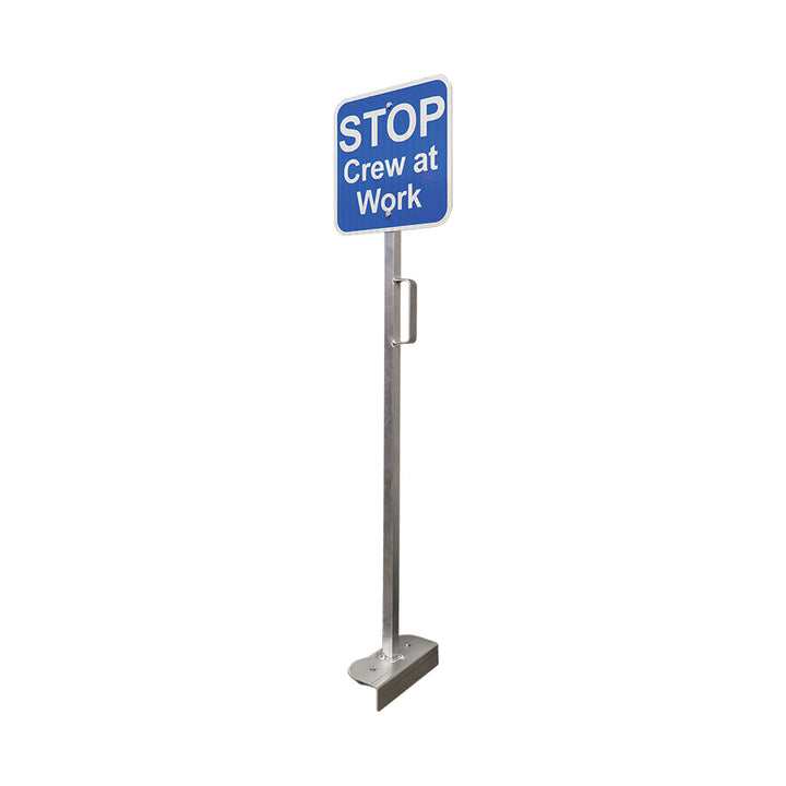 48in Magnetic Flag w/ 12x12 Blue Stop Crew at Work Sign, HIP reflectiv ...
